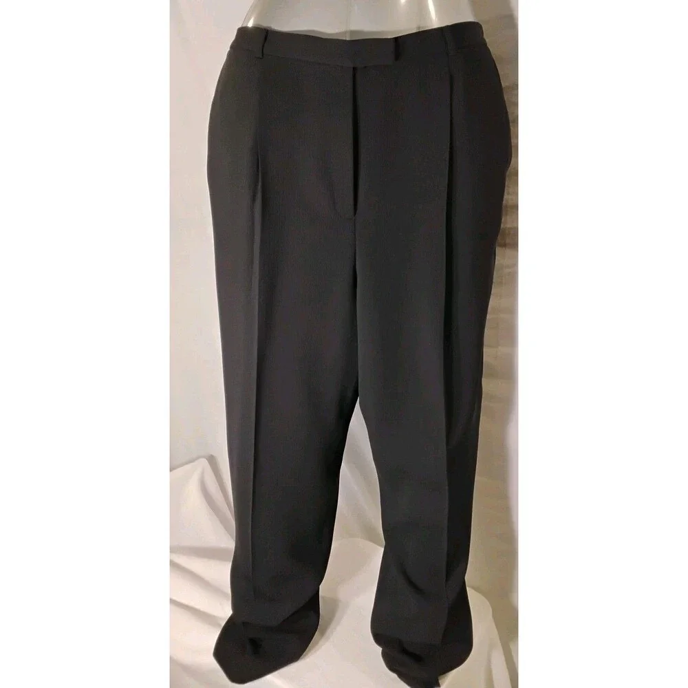Vintage Rafaella Women's Lined Black Dress Pants Wide Leg High Rise Size 16